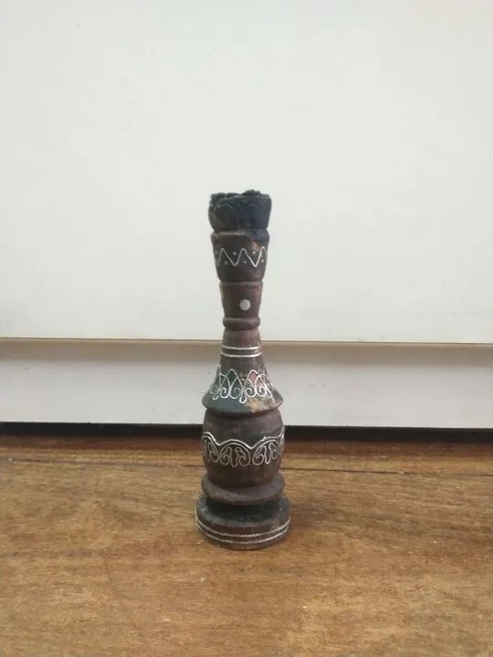 Antiguidade porta vela candelabro 