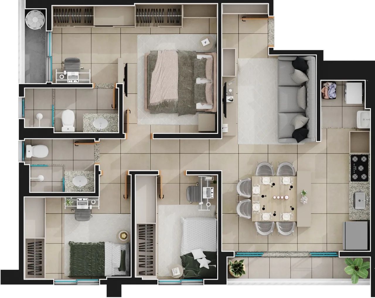 Ágio Apartamento 3 quartos a 5 min do Parque Vaca Brava  - Foto 4