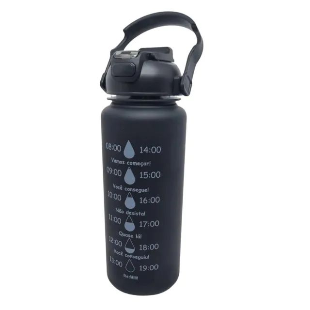 Galão, Garrafa e Copo De Água Com Canudo Squeeze 2L, 900ML e 300ML - Foto 2