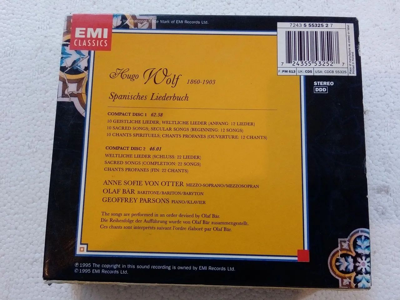 Cd duplo Wolf Spanisches Liederbuch Anne Sofie Von Otter cd original importado da Europa r - Foto 2