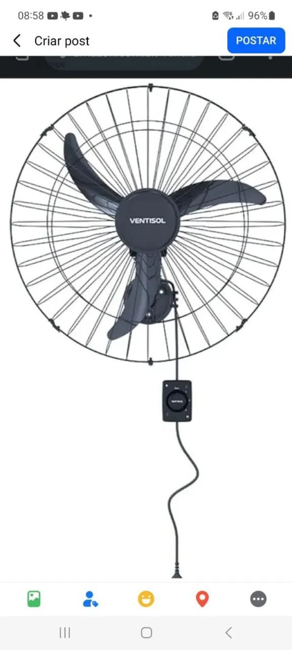 Ventilador de parede 60 centímetros 