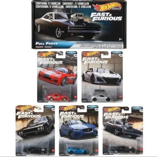 Hot Wheels Fast & Furious Full Force 5 Car Premium Set