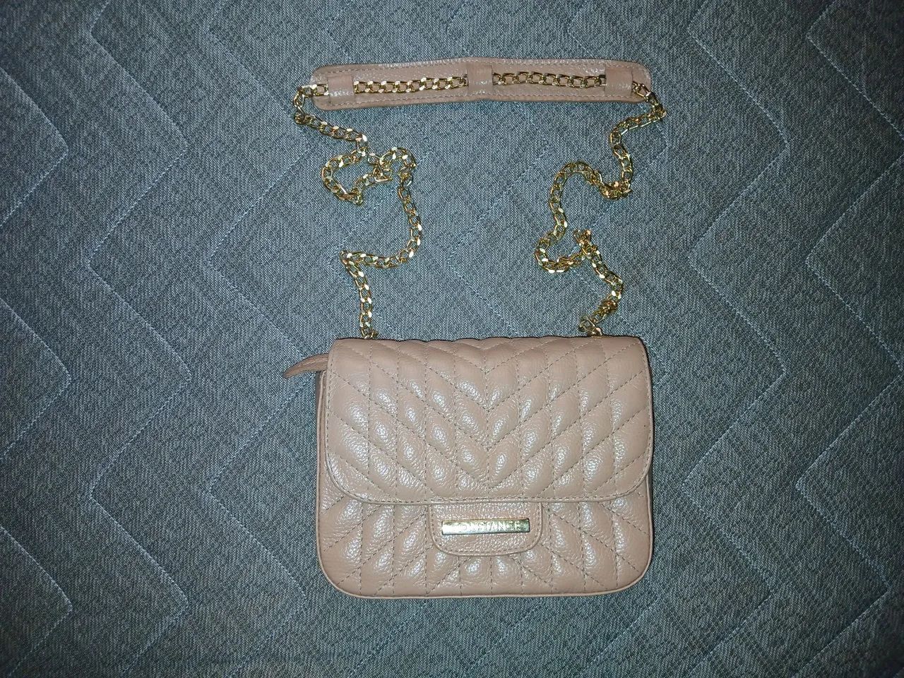 Bolsa de ombro couro constance bege
