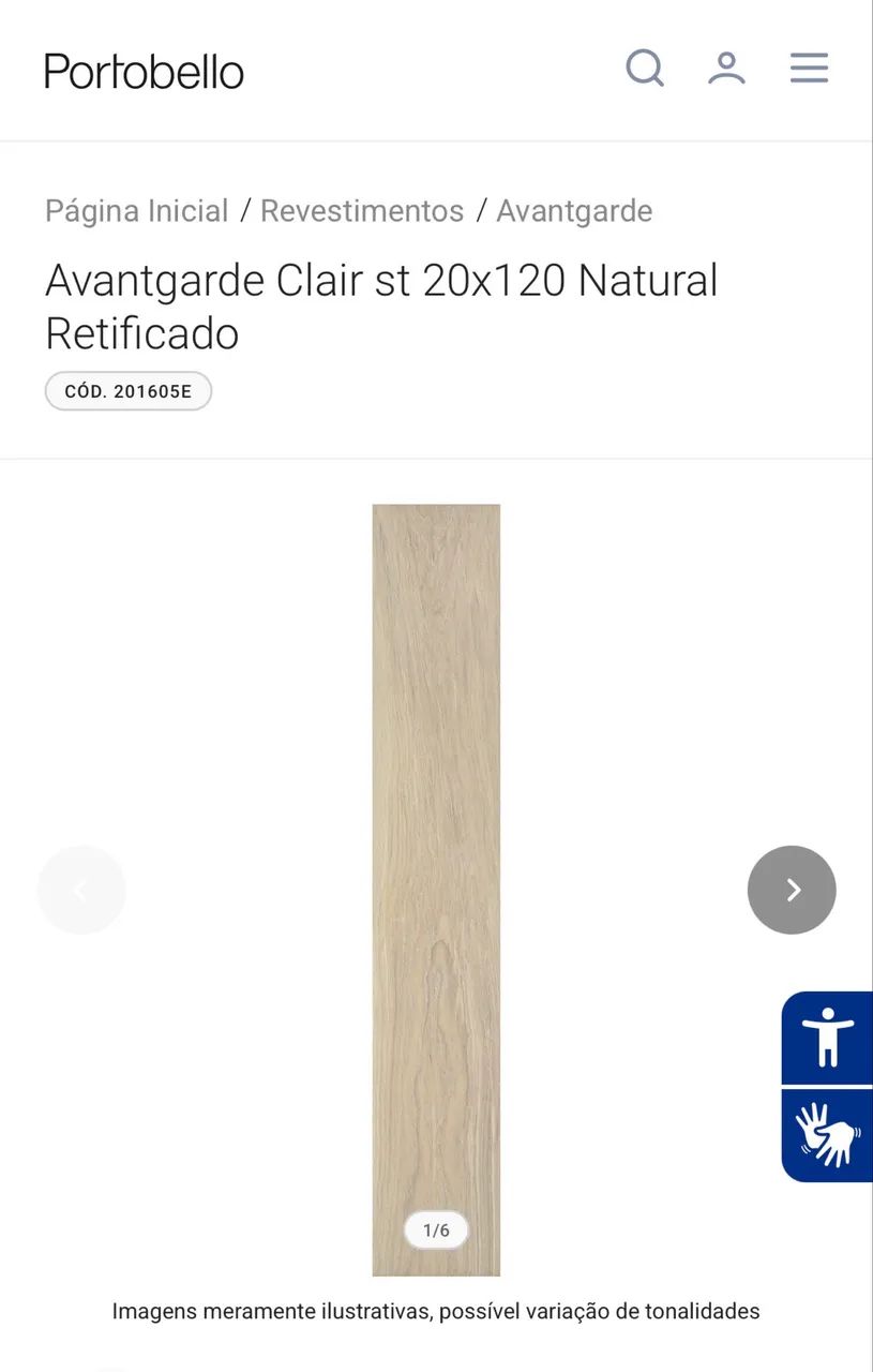 Porcelanato 20x120 Amadeirado - 23 caixas + peças extras (27,4 m²) - Foto 5