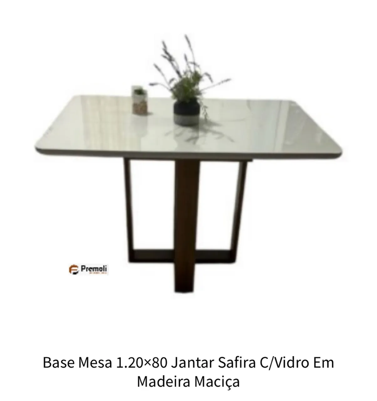 Mesa de Jantar Safira C/Vidro Em Madeira Maciça/ Melhor preço Salvador