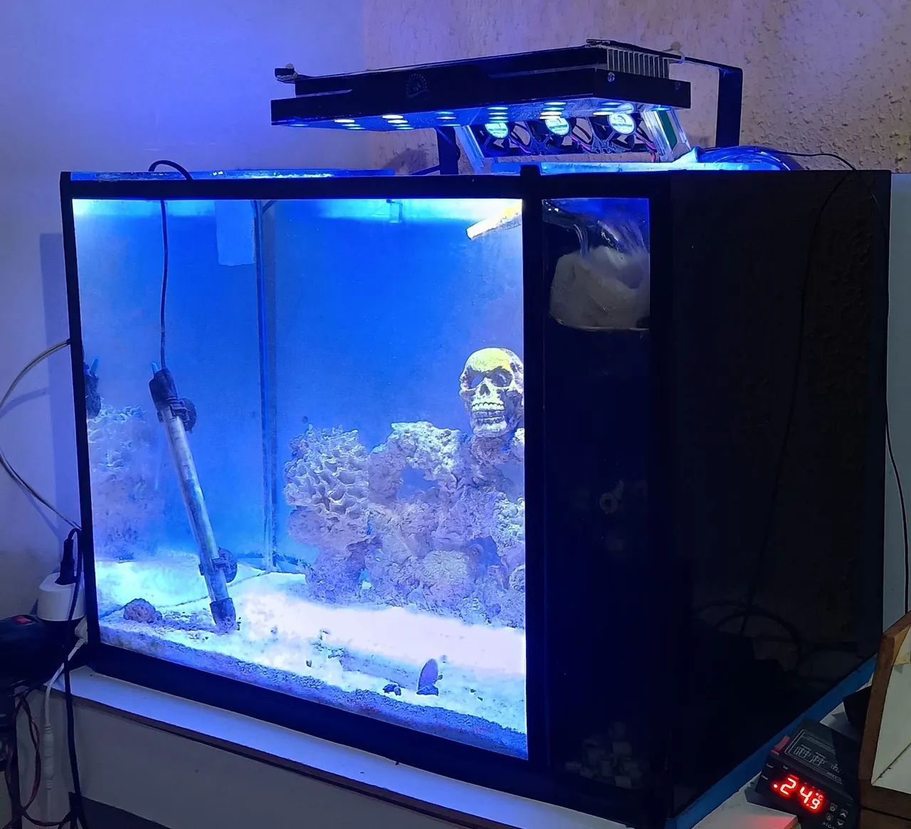 Aquário completo com decoração e iluminação - Foto 6