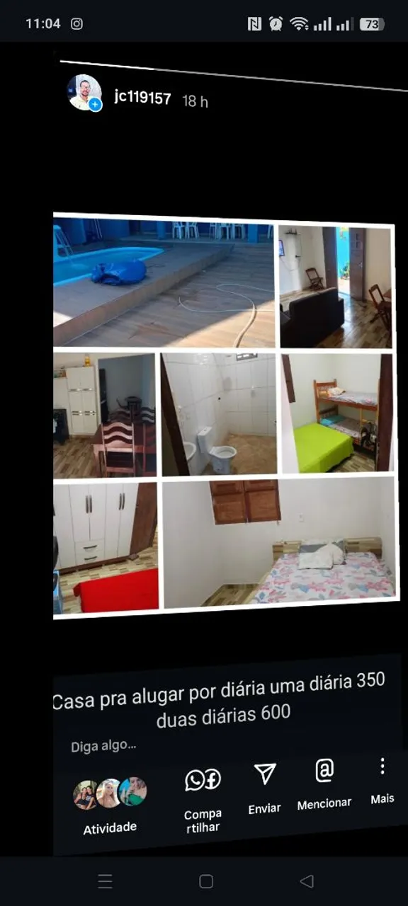 Caso primeiro andar com piscina