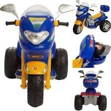 Moto Eletrica Infantil Biemme Sprint Turbo 12V Capacete Azul - Foto 2