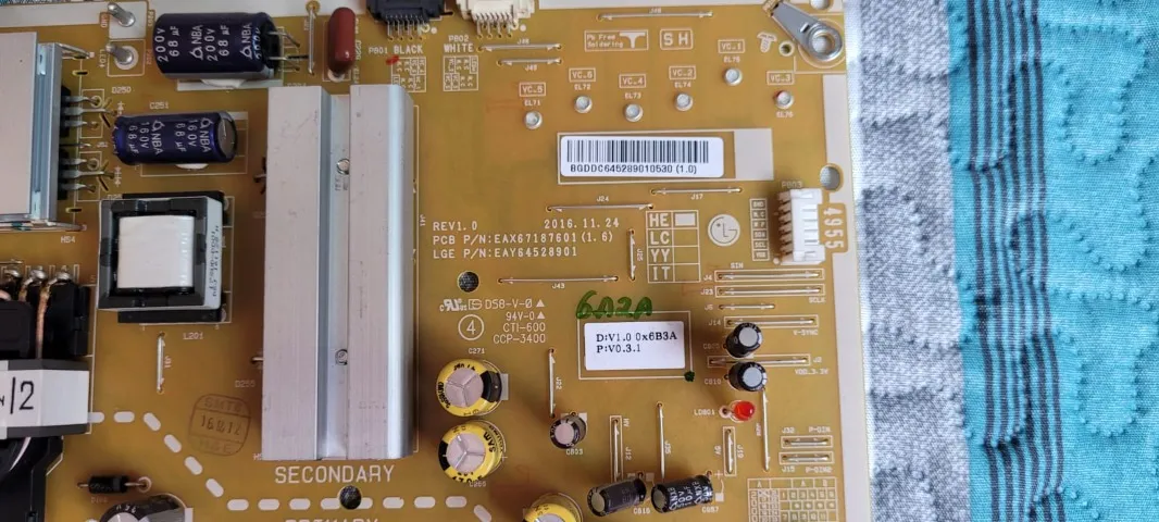 Placa fonte de alimentação TV LG - LGP4955-17UL6