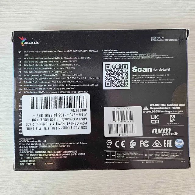 [Novo] SSD Adata Legend 710, 1TB, M.2 2280, PCIe GEN3x4, NVMe 1.4, 2.400/1.800 MB/s Azul - Foto 2