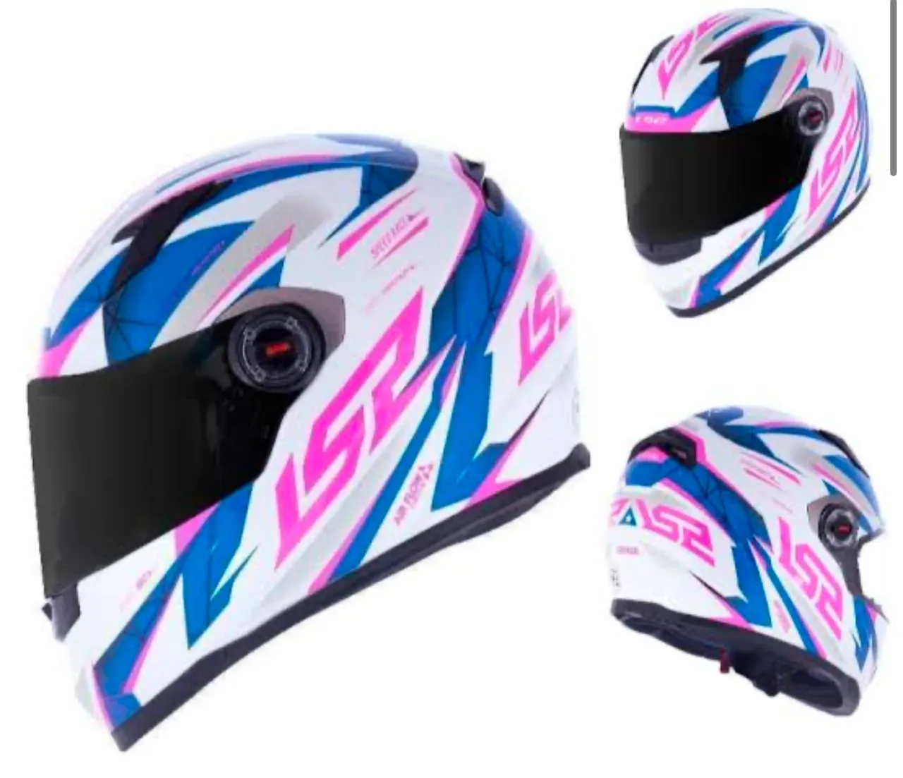 Capacete LS2 FF320 Stream Azul Rosa Branco