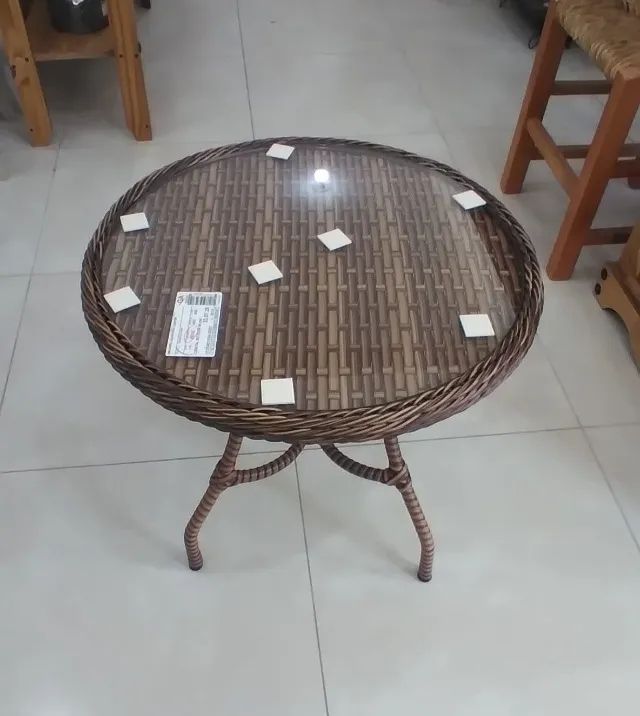 Mesa de Centro Ferro/fibra/com tampo de vidro - Foto 3