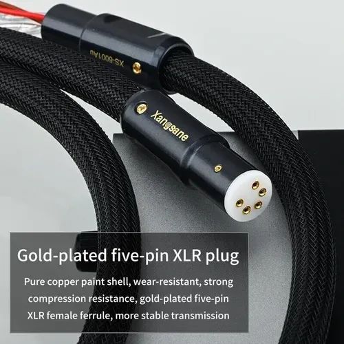 CABO DE PHONO PRATA PURA 6N CONECTOR DIN P/2 RCA MACHO - Foto 4