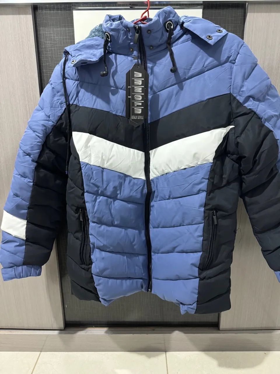 Jaqueta Masculina Arnold - Azul, Preto e Branco