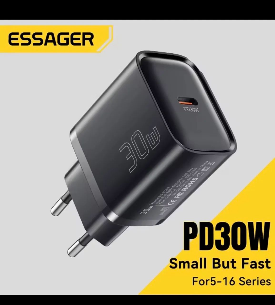Fonte carregador turbo 30w essager para iPhone e Android  - Foto 3
