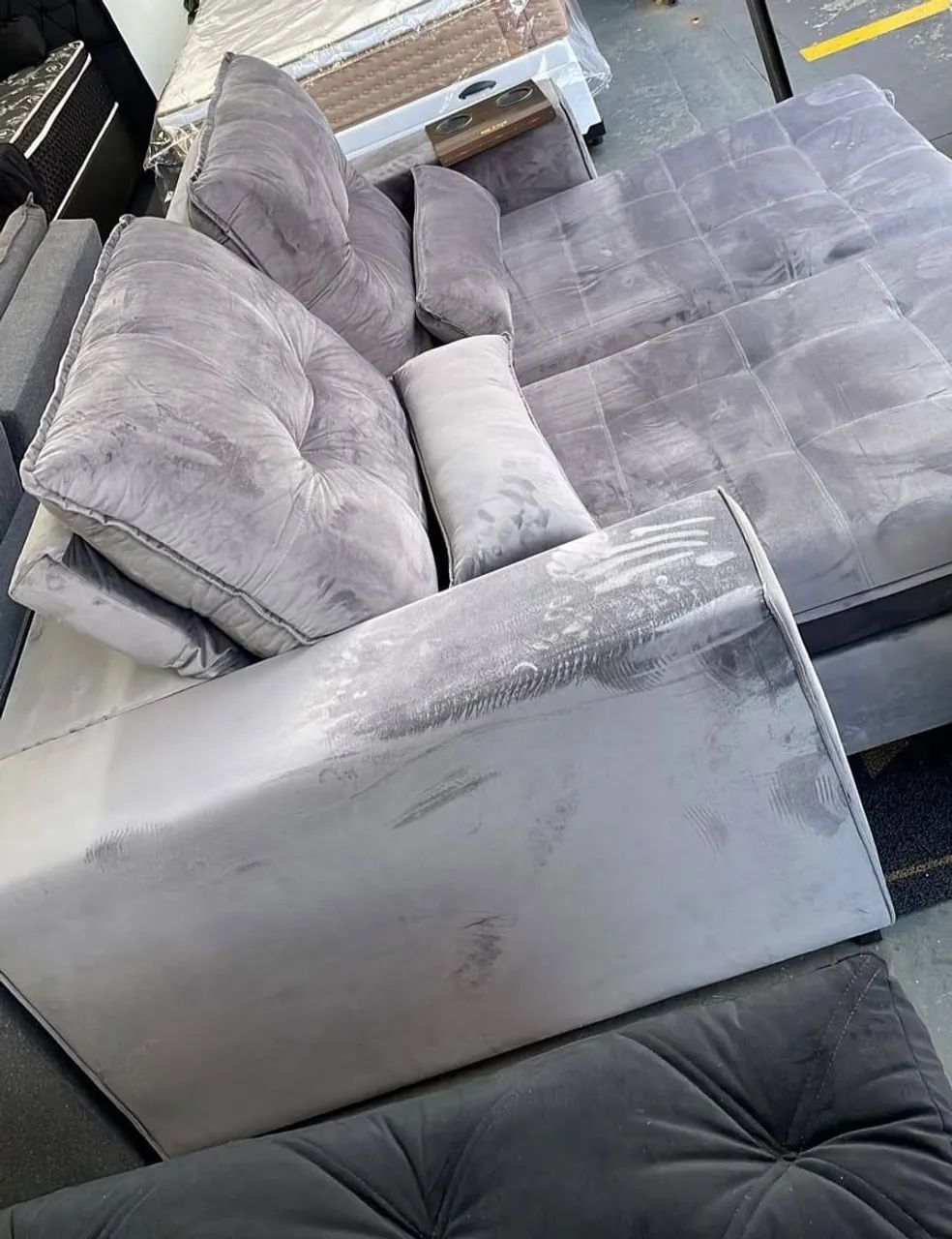 SOFÁ MILENIUM 2.50mts  RETRÁTIL E RECLINÁVEL  VELUDO  - Foto 5