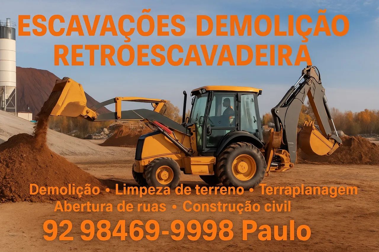 Terraplanagem (retroescavadeira e caçambas )