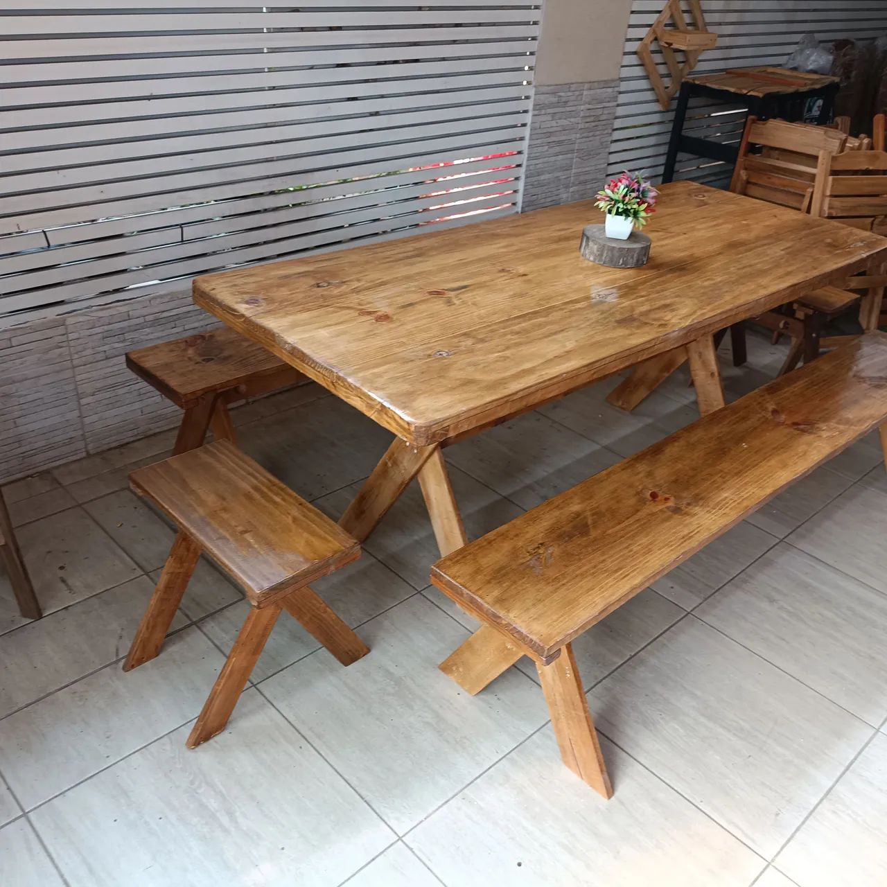 Mesa nova rústica para área gourmet - Foto 5