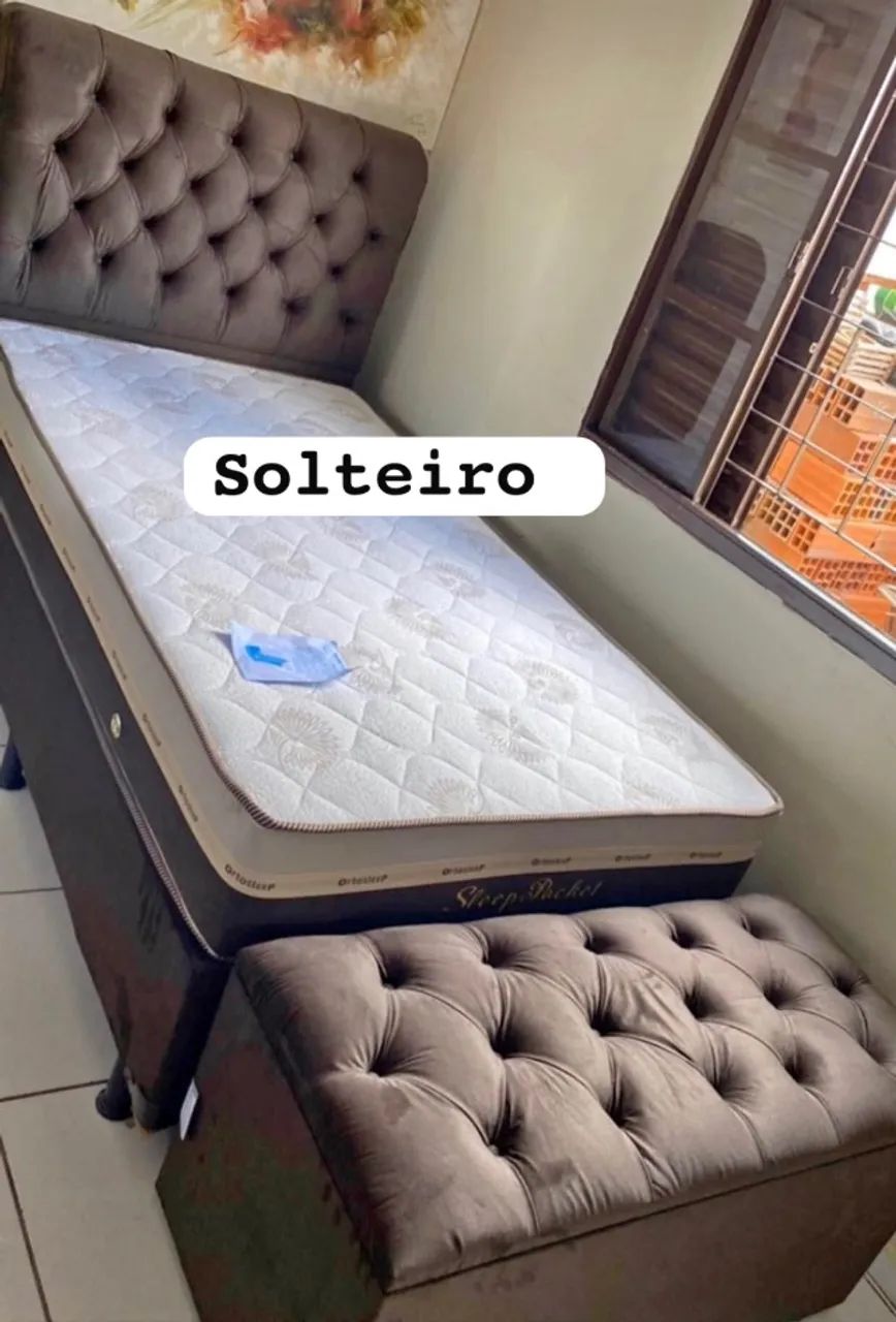 Cama box colchão molas e base