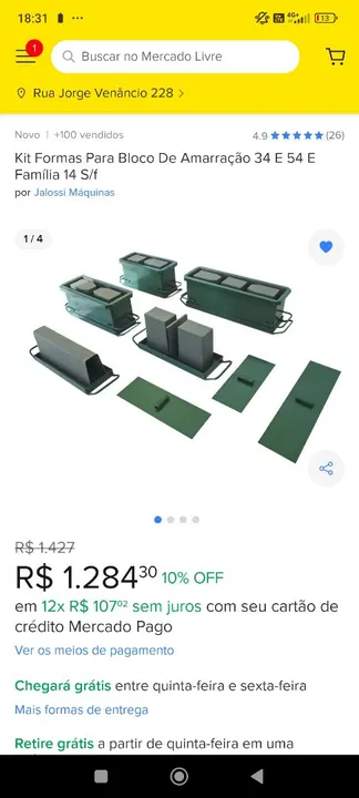 Kit Formas para Bloco estrutural 34 e 54 E - Família 14 S/f