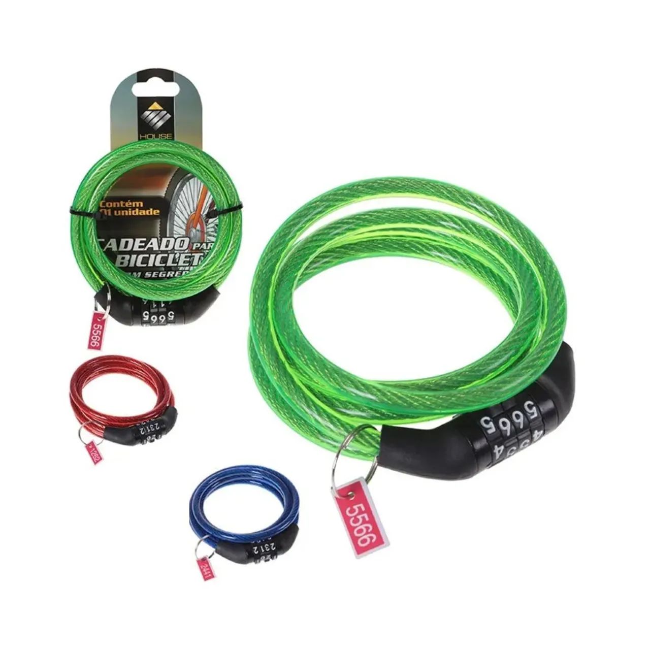 Cadeado para Bicicleta com Segredo - Cores Sortidas - Foto 2