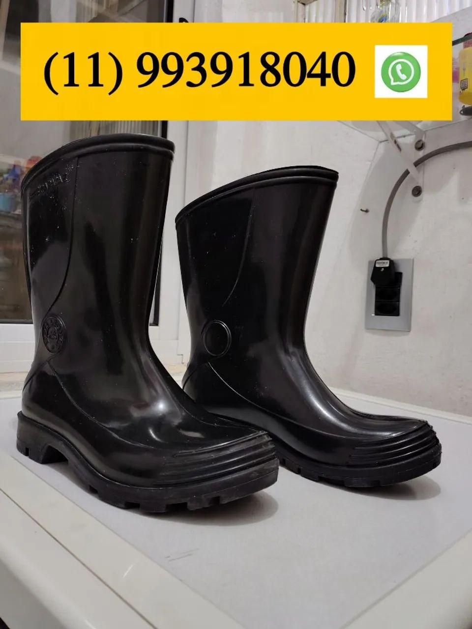 BOTAS DE SEGURANÇA EM BORRACHA 7 LÉGUAS CAPATAZ N° 38 P/ LIMPEZA, CHUVA<br>35,00