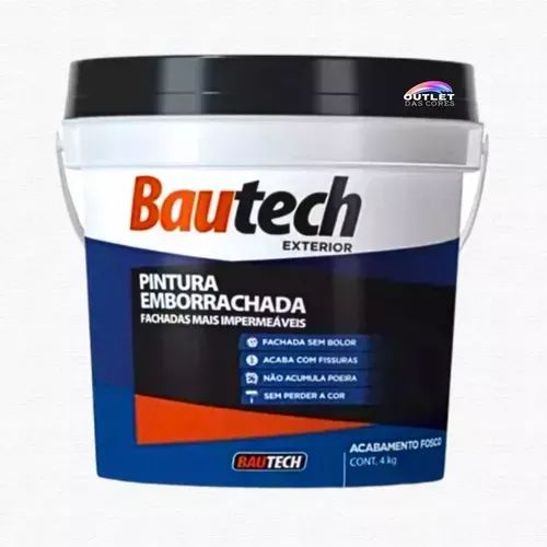 Mega Pintura Emborrachada Bautech 4kg Cores (borracha)