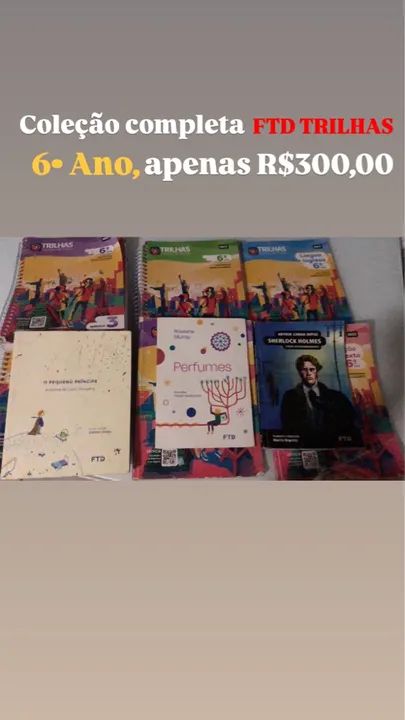 Coleção Completa Trilhas 6º Ano - FTD - R$300,00