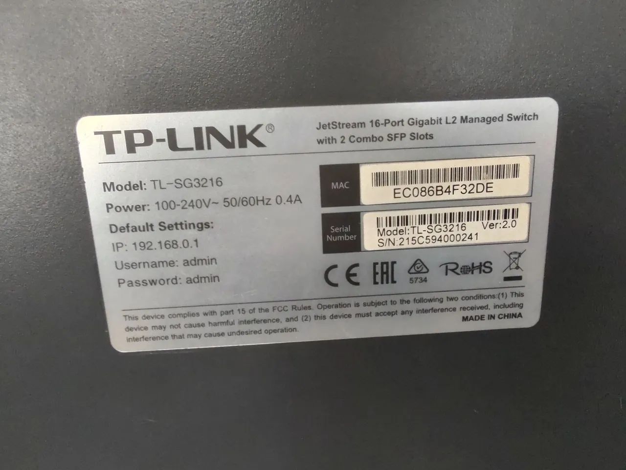 TP-Link JetStream 16-Port L2 Managed Gigabit Switch with 2 Combo SFP Slots64186557031297123