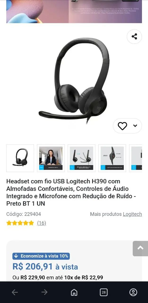 Headset Gamer Logitech com Microfone - Foto 3