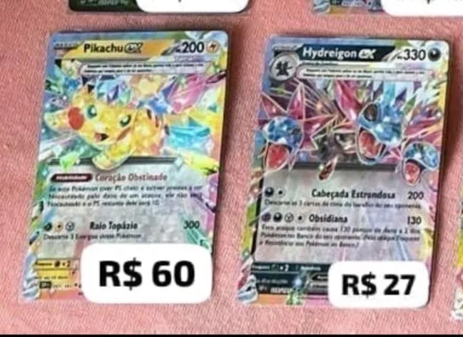 Cartas Pokémon Pikachu e Hydreigon EX