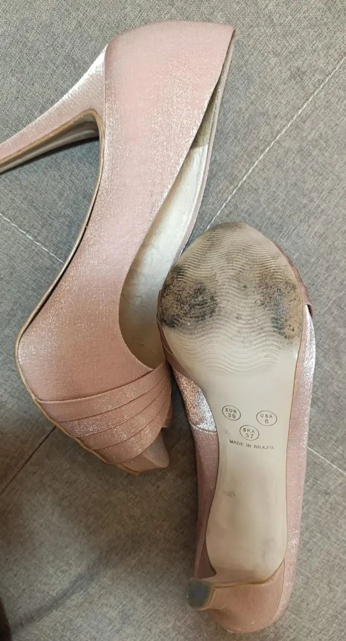 Sapato peep-toe tecido - Foto 3