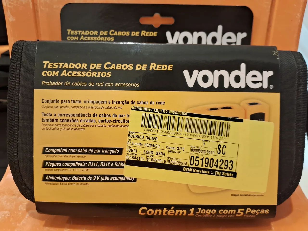 Kit Testador de Cabos de Rede com Acessórios - Vonder