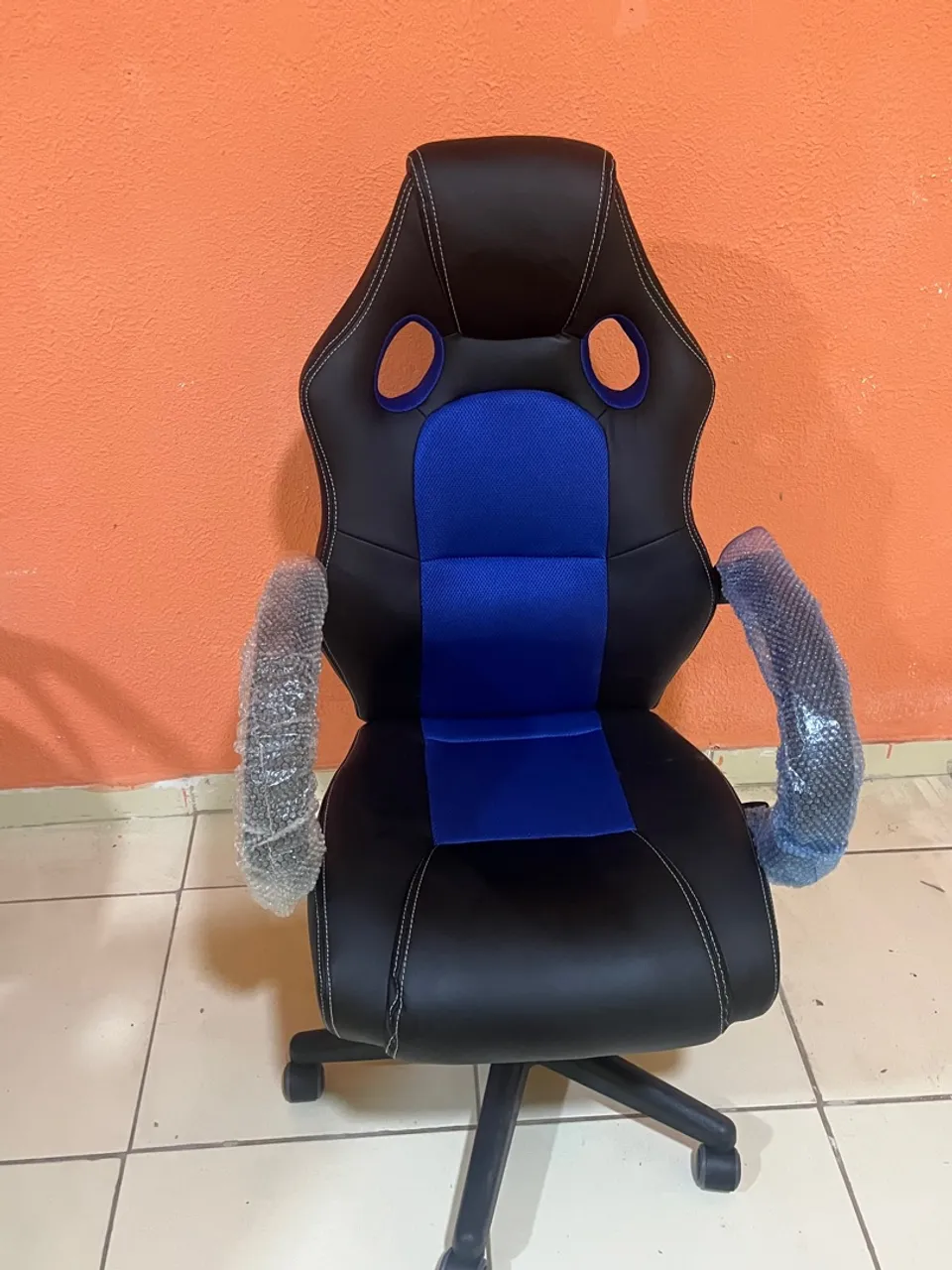 Cadeira Gamer Ergonômica Preto e Azul