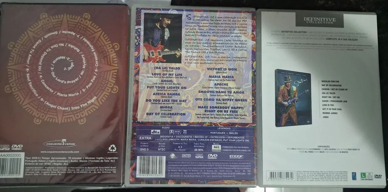 DVDs Santana - Shows Ao Vivo e Supernatural Live - Foto 2