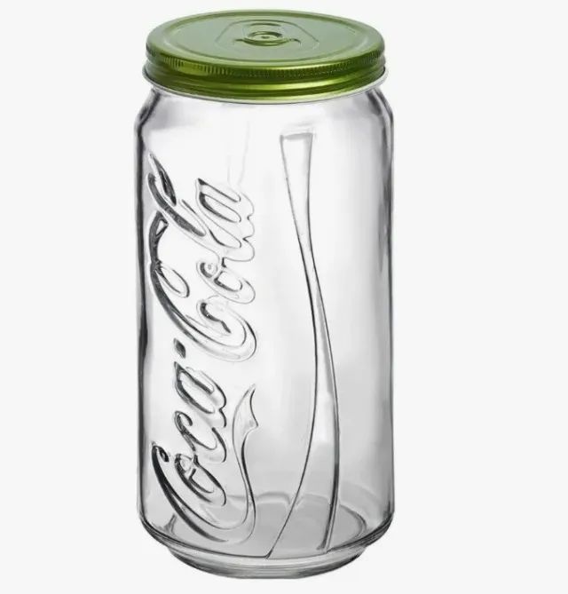 pote de vidro / porta mantimentos com tampa coca cola