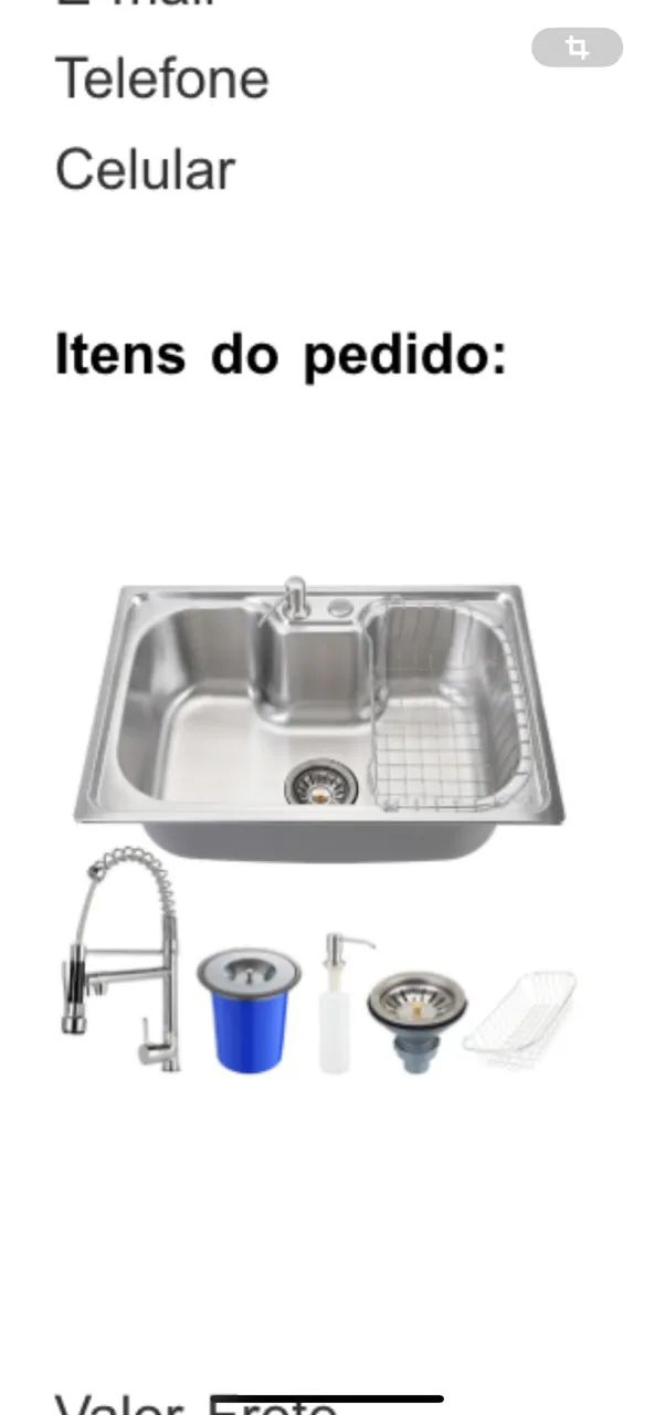 Vendo pia de embutir com acessórios 