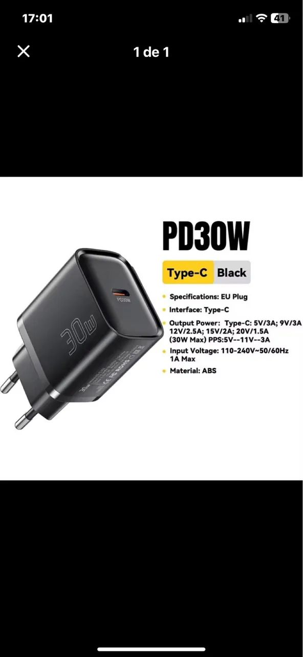 Fonte carregador turbo 30w essager para iPhone e Android  - Foto 4