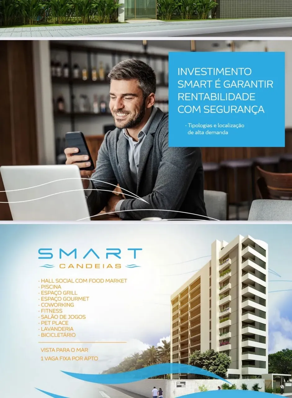 Studio de 23 metros quadrados vista mar em Candeias a venda