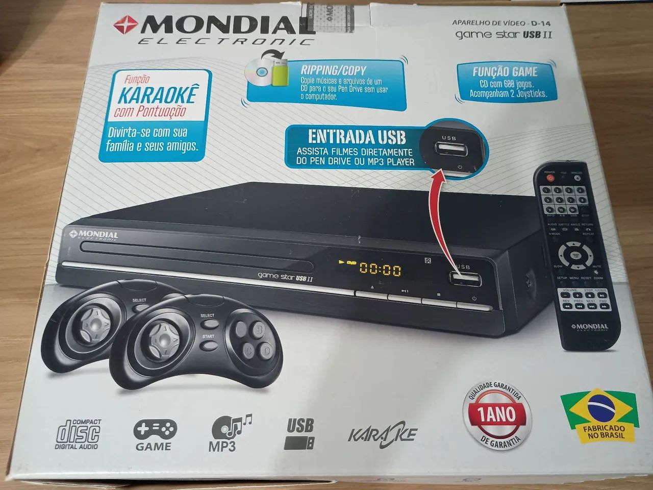 CONSOLE E LEITOR DE DVD COM 600 JOGOS E 2 CONTROLES FUNCIONANDO PERFEITAMENTE  - Foto 4