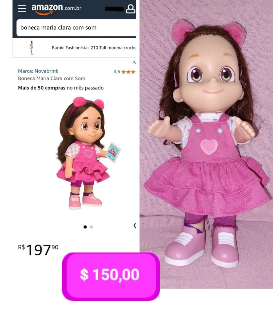 Boneca Maria Clara com Som - Novabrink