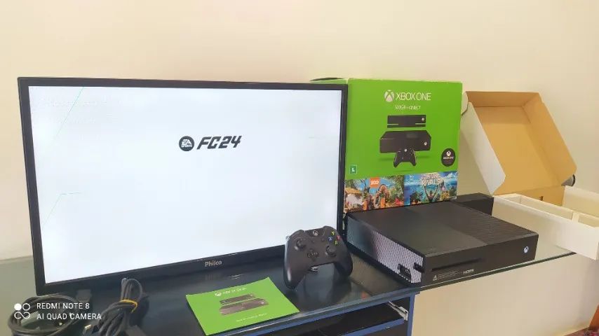 Xbox one na Caixa, Excelente Estado, Serie Esp. Preto Fosco, Garantia+Controle+jogos+500GB