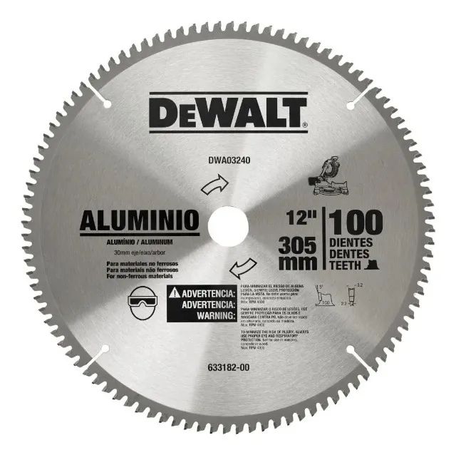  LAMINA DISCO DE SERRA DEWALT 12POL 100 DENTES ALUMINIO