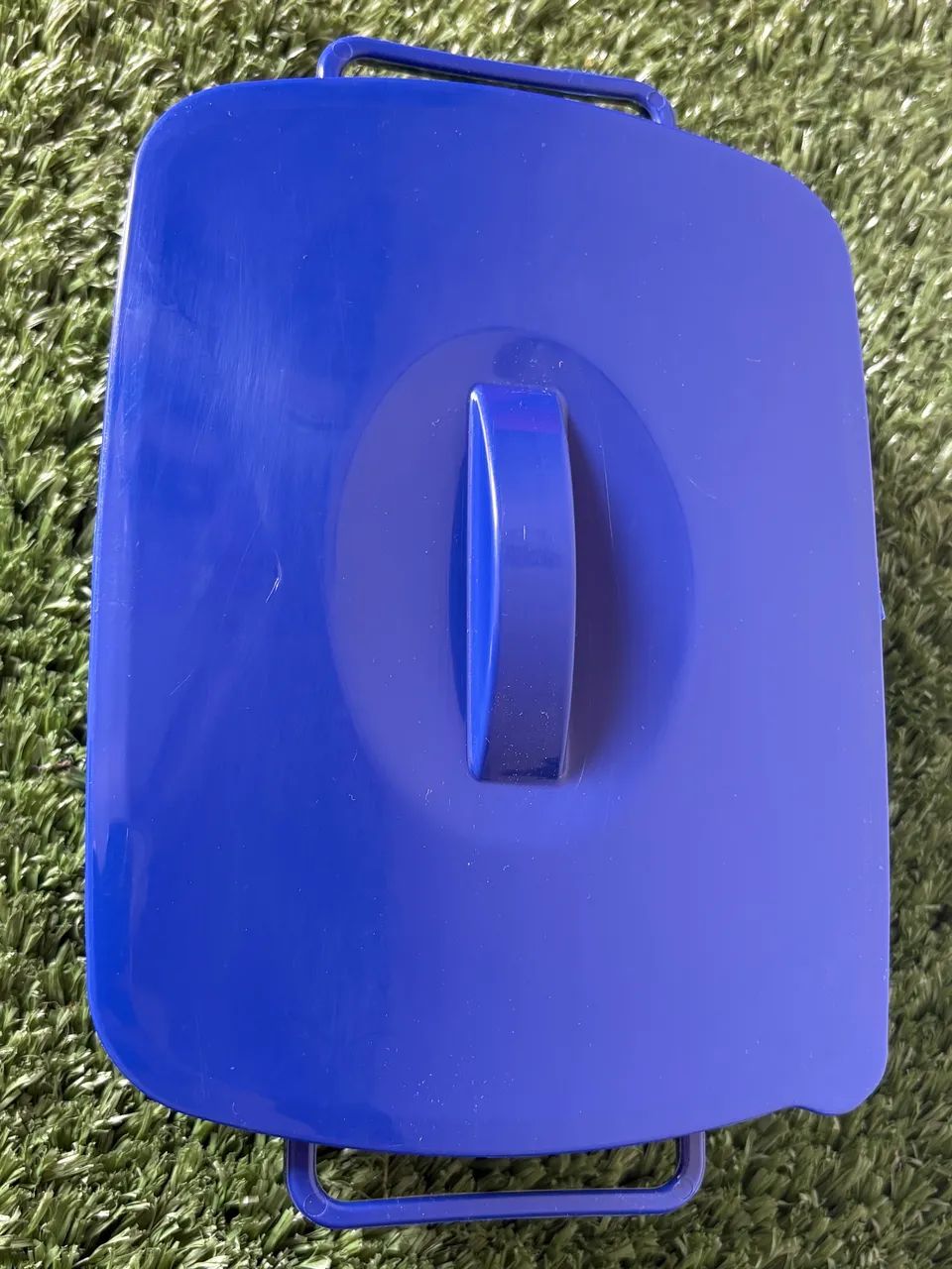 Pote Usado Vazio Retangular Azul para Comida - Foto 2