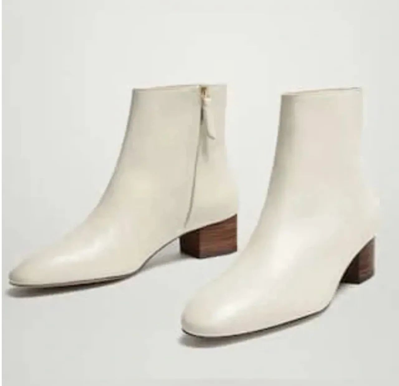 Bota cano médio off white Massimo Dutti - Foto 2