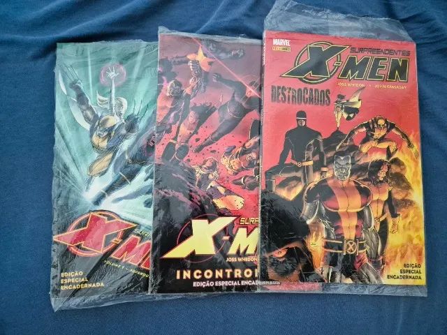 surpreendentes x men joss whedon 3 volumes capa comum - Livros e