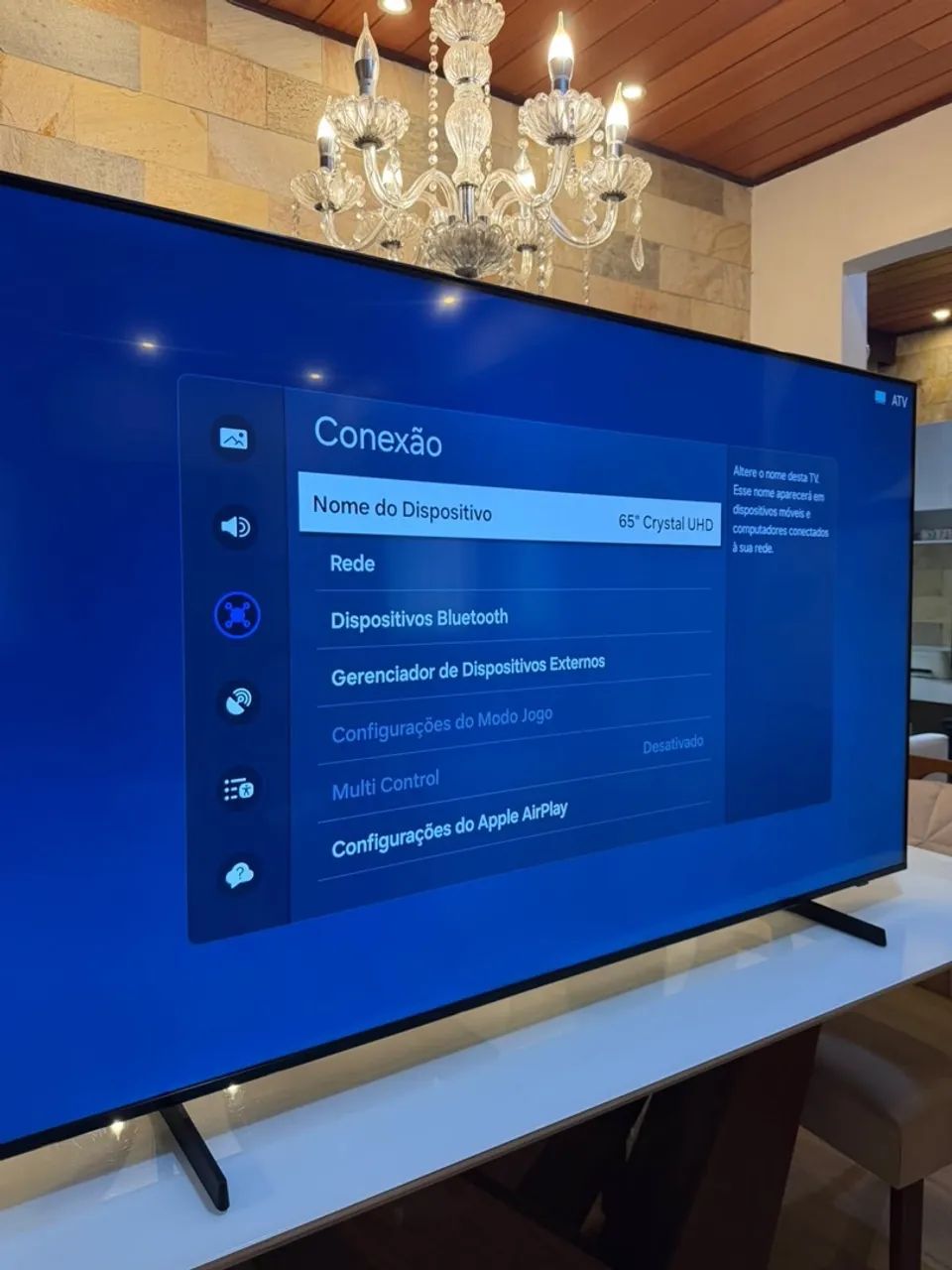 Tv smart Samsung 65 polegadas 4k cristal uhd  - Foto 4