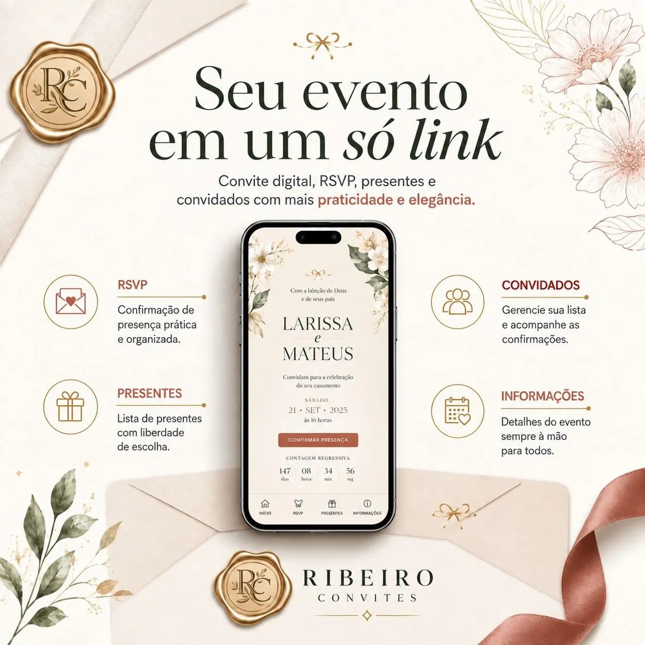 Convite Digital Personalizado | Site do Evento + RSVP