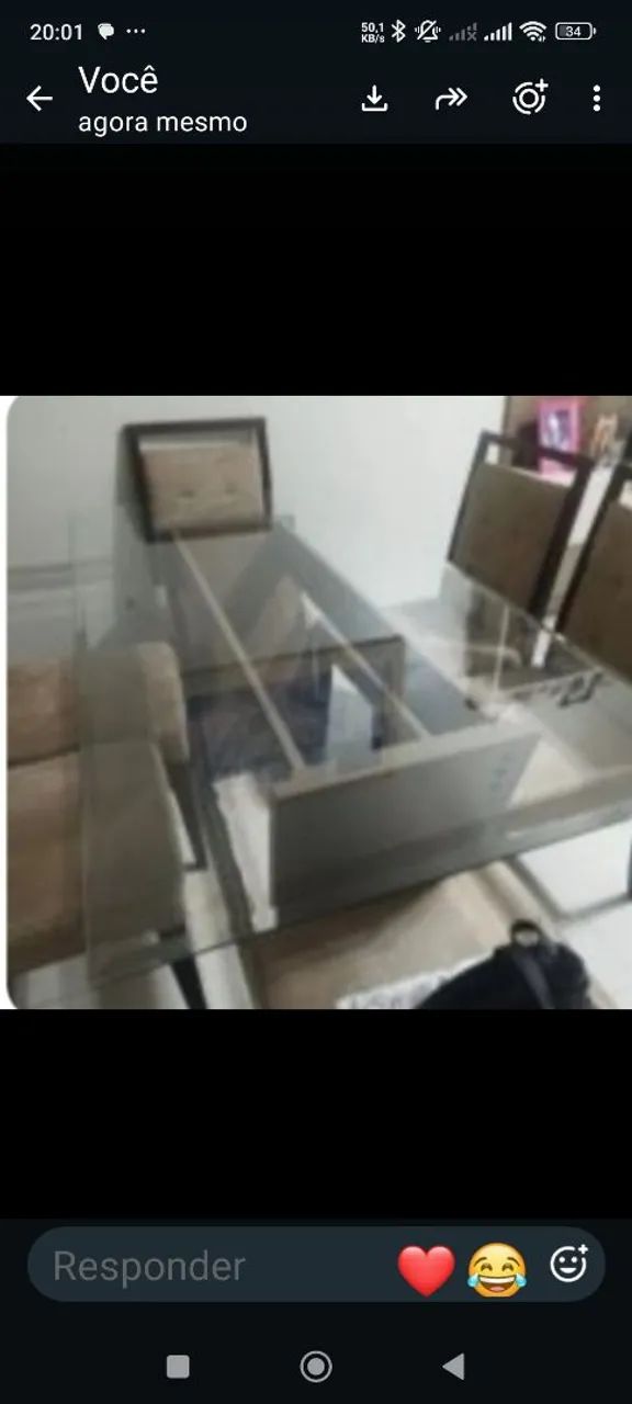 Mesa com tampão de vidro. - Foto 2