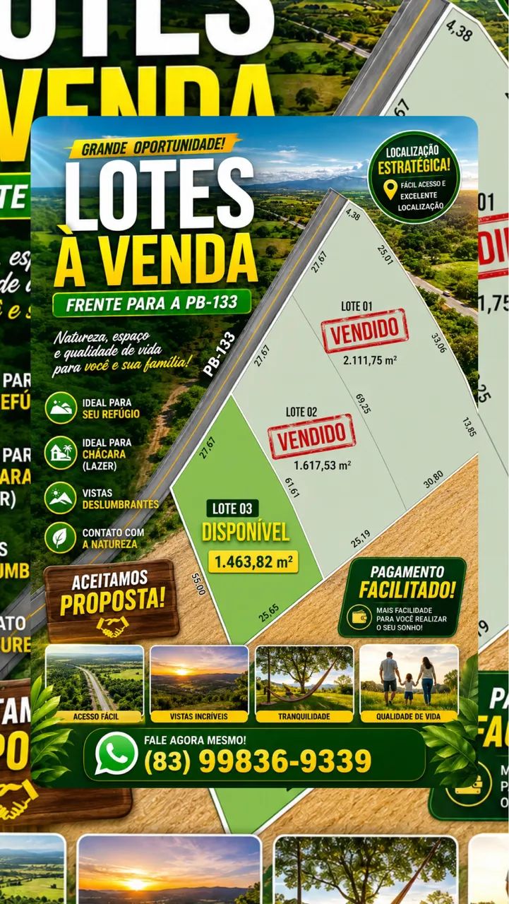 Terreno para chácara c vista 